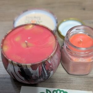 Two Peach Nectar And Strawberry Shortcake Soy Beeswax Candles